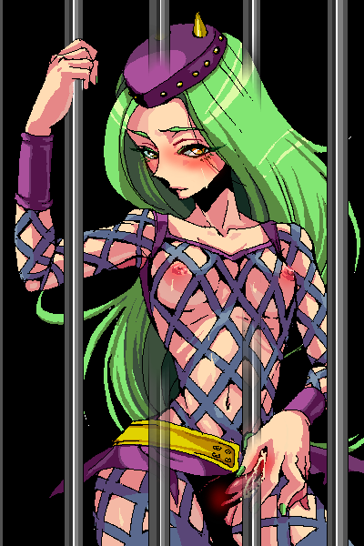 Futanari Flower: Long Green Hair and Yellow Eyes