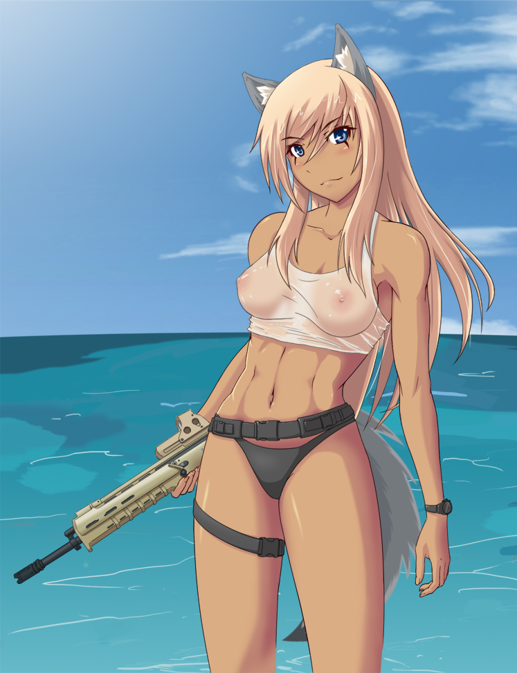 Water Wolf Girl – Watch Me Bare My Toned Abs In The Ocean!