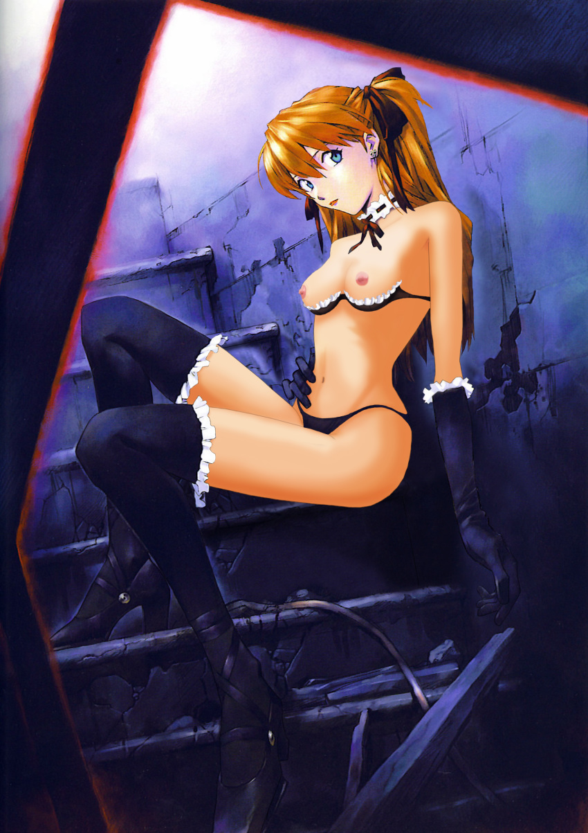 Asuka’s Lonely Prayer – Bra-less and Sad