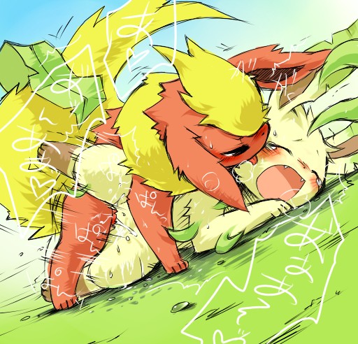 Feral Flareon’s Lustful Dominance – Leafeon’s Sensual Licking