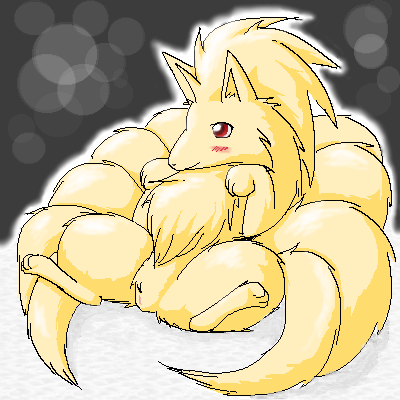 Furry Artist’s Request – Blushing Ninetales with Pointed Ears and Closed Mouth