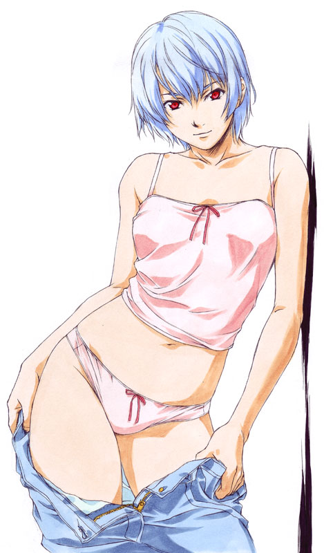 Sexy Rei in Blue Neon Panties!