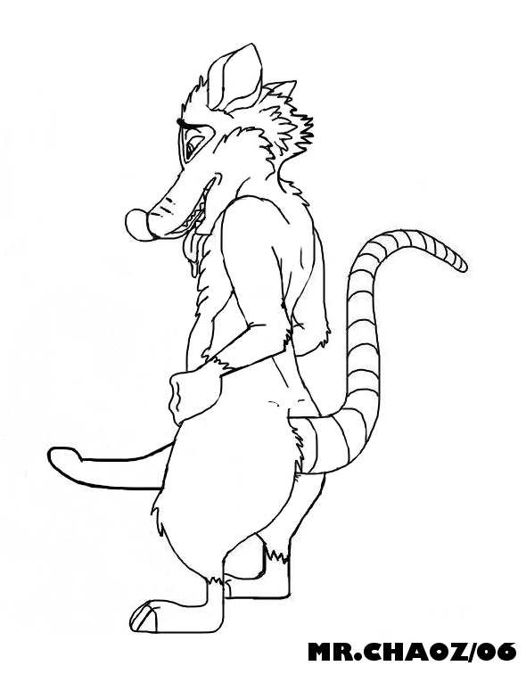 Mr. Chaoz’s DreamWorks Tongue Out Solo: Over the Hedge Opossum Anthro Male-Male Tagme.