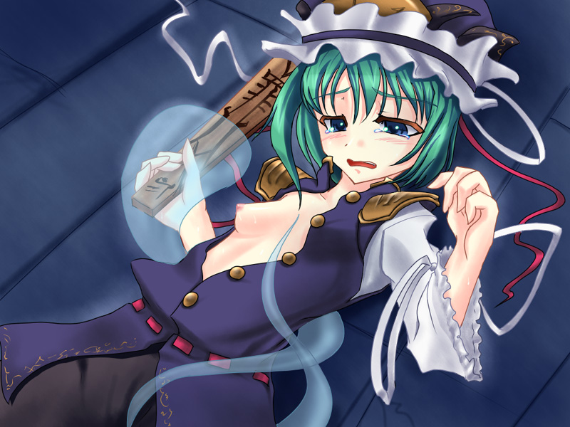 Green-Haired Nipple Ribbon Goddess