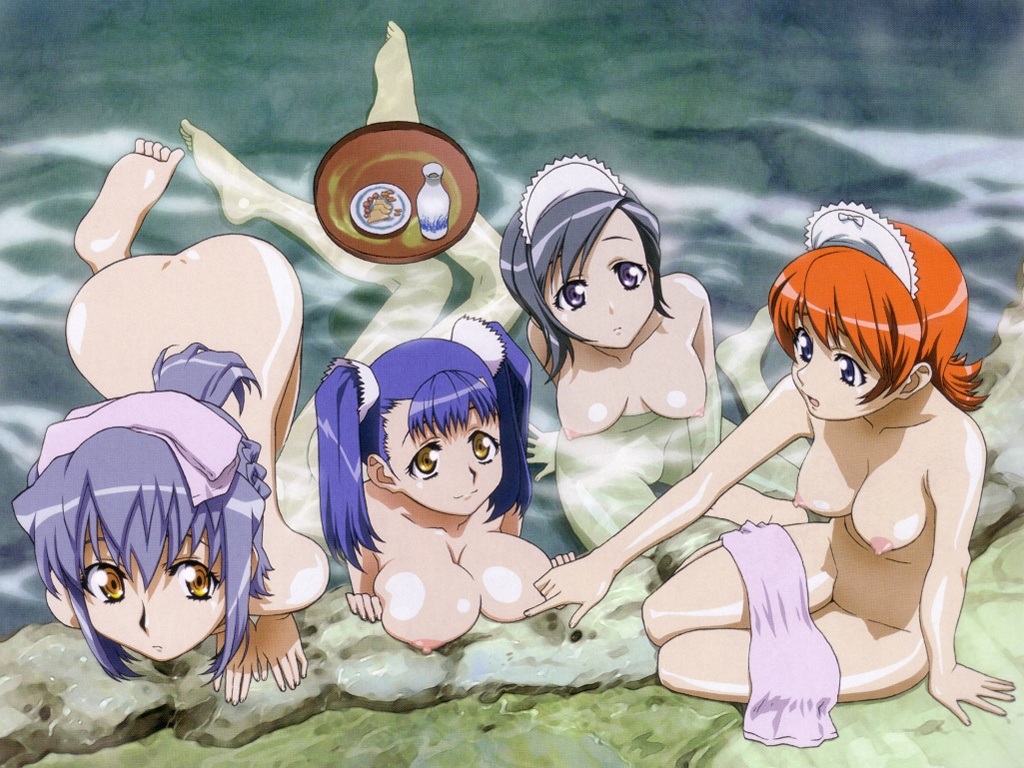 Purple-Eyed Goddesses – Scan of the 4 Barefoot Girls at the Onsen