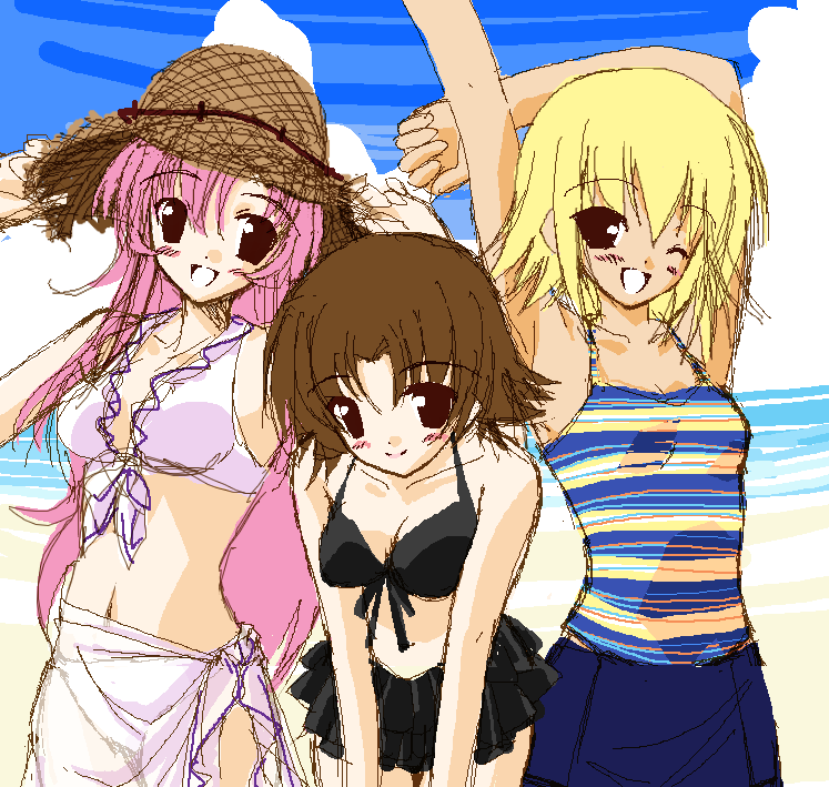 Sun-kissed Sirens: Cagalli, Athha and Yuki Take the Plunge!