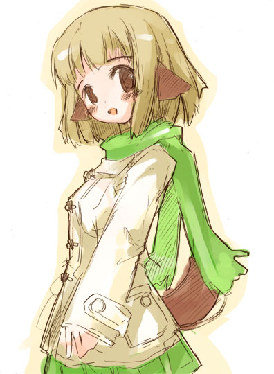 Brown-Eyed Momiji Mao with Scarf and Short Hair: The Tail of Eroticism