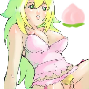 Mario’s Princess Peach in Green Hair and Nipple Tips