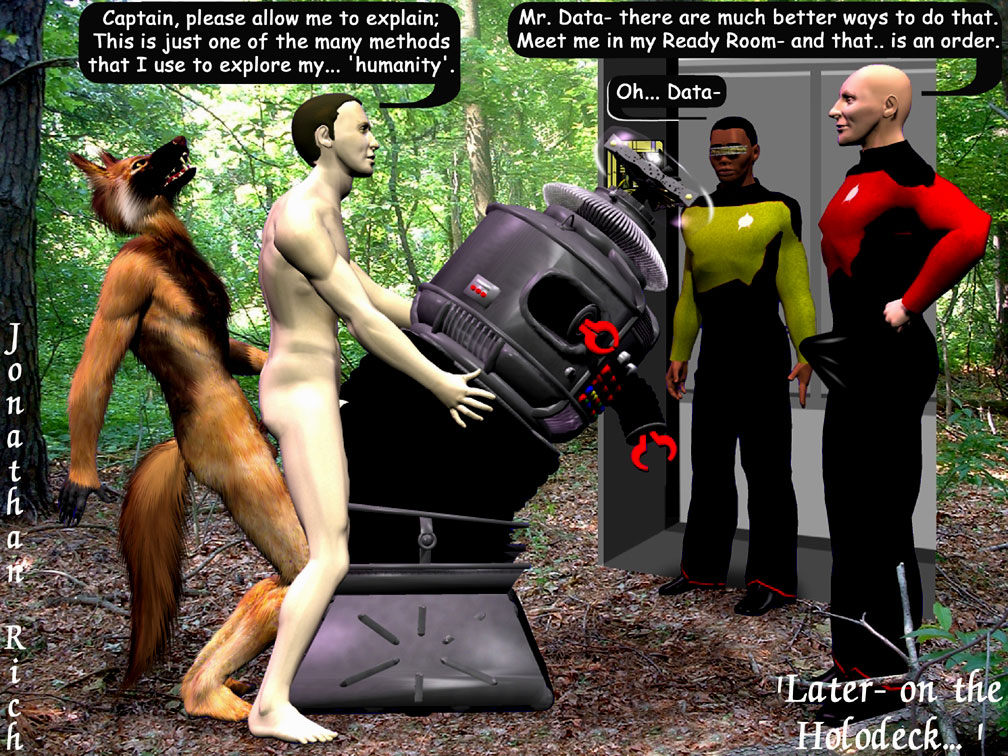 Bald, Brown Werewolf Anal Penetration with B9 the Robot on Star Trek: The Next Generation’s Holodeck