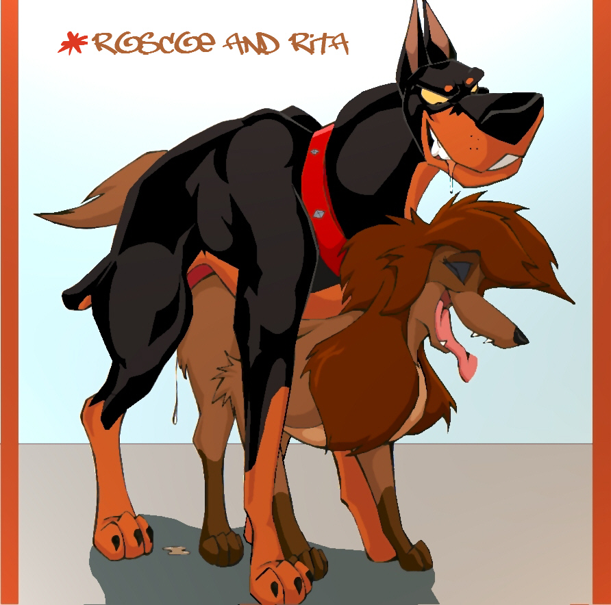 Disney’s Roscoe in a Doberman Doggy Style Position with a Female Feral Mammal.