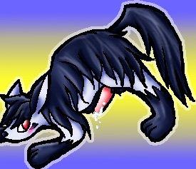 Furry Feral Mightyena’s Red-Eyed Cumshot