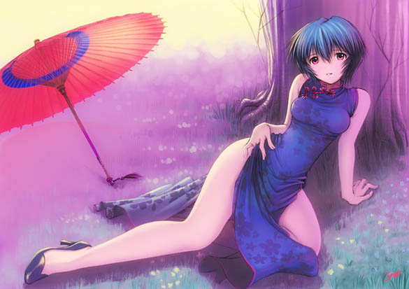 Blue Hair Benihana Queen – Rei’s Short Hair Fantasy