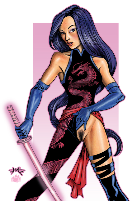 Asian Blue Hair Catthouse: Marvel’s Psylocke Pleases Herself