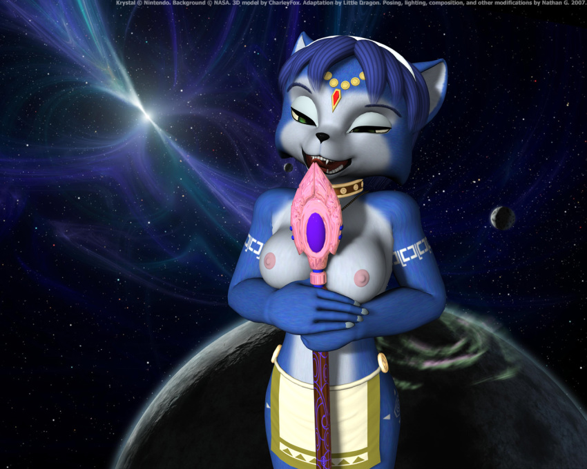 Star Fox Krystal’s Blue Fur Anthro Porn