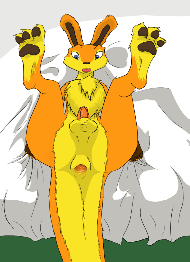 Anthro Artist’s Request: Furry Ottsel with Open Mouth Pawpads Painting Daxter’s Penis