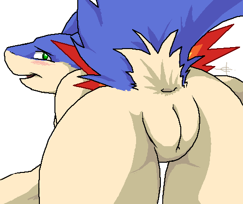 Green-Eyed Typhlosion’s Furry Ass: A Nintendo Hentai Porn Image.