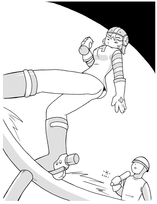 Gloved Gum Rollergirl’s Upskirt – Black and White Line Art Hentai