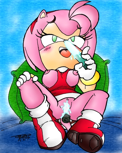 Furry Delights: Amy Rose’s Beige Skin Tempts Sonic’s Straight Hair.