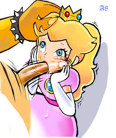 Broken Princess Peach: Crying with Blue Eyes and White Gloves