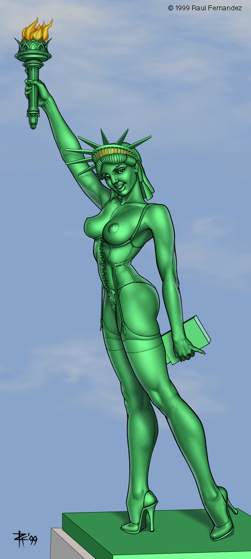 Metallic Goddess: Statue of Liberty’s Thigh-Highs Adventure