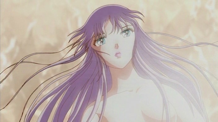 Purple-Haired Saint Saori’s Accurate Art Style Breasts in Shounen Jump Tagme Hentai Image!