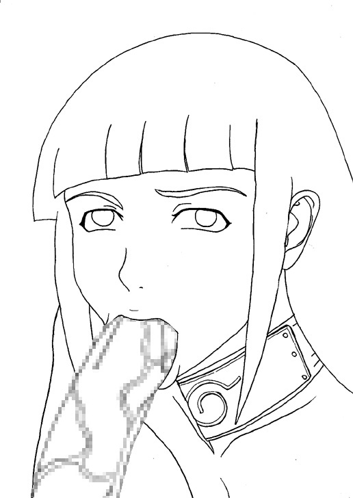 Hyuuga Hinata’s Monochrome Naruto Sketch