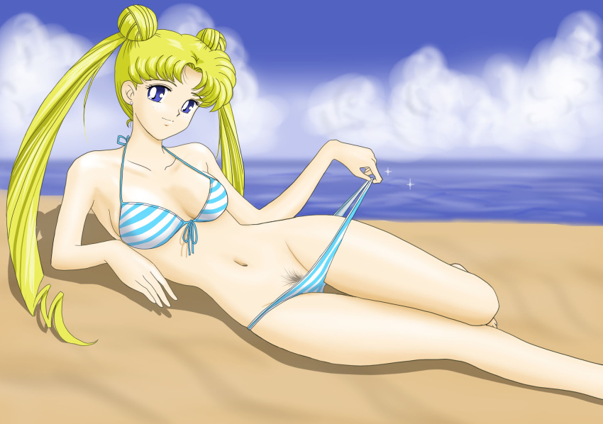 Sailor Moon’s Beachside Bliss – Breasty Blue-Eyed Babe