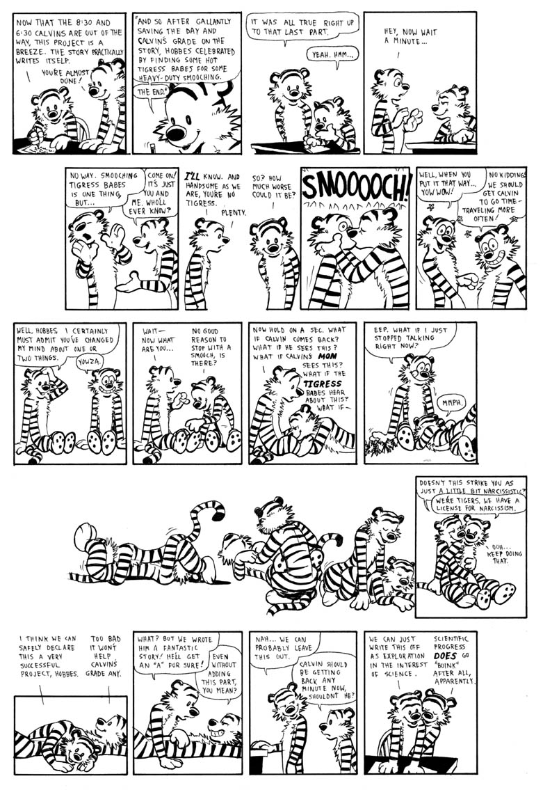 Calvin’s Monochrome Yaoi with Hobbes during Puberty.