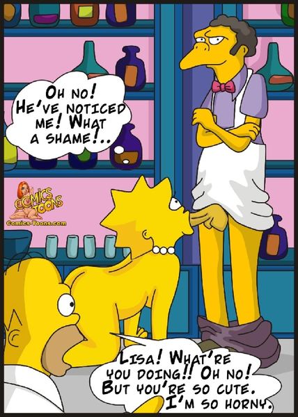 Moe’s Fellatio Crew: Sucking on Homer and Lisa Simpson.