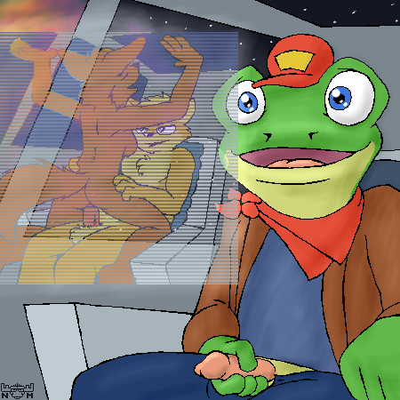 Star Fox’s Male Focus: Masturbating Slippy Toad in Front of Nanimoose and Fara Phoenix