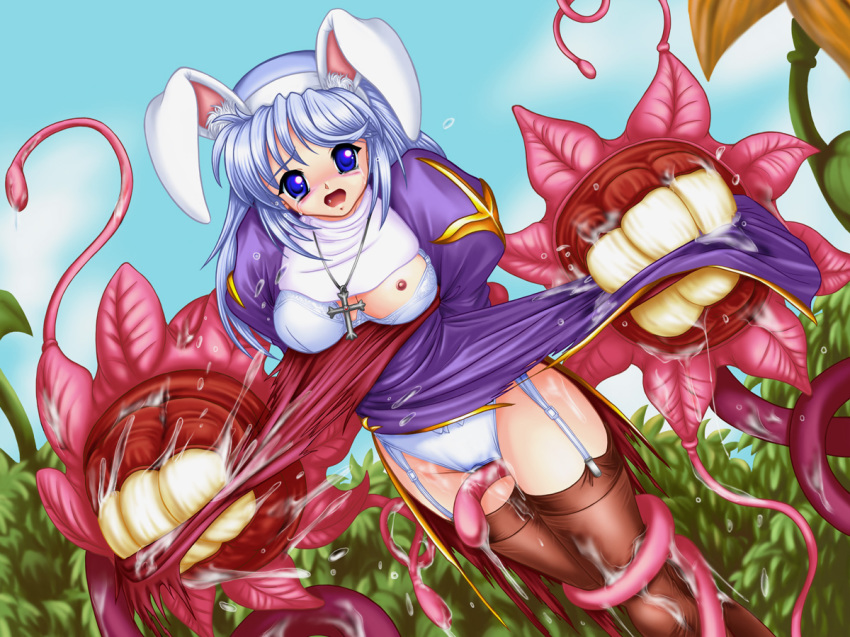 Blue-haired beauty’s bountiful bosom entices horny priests in Ragnarok Online!