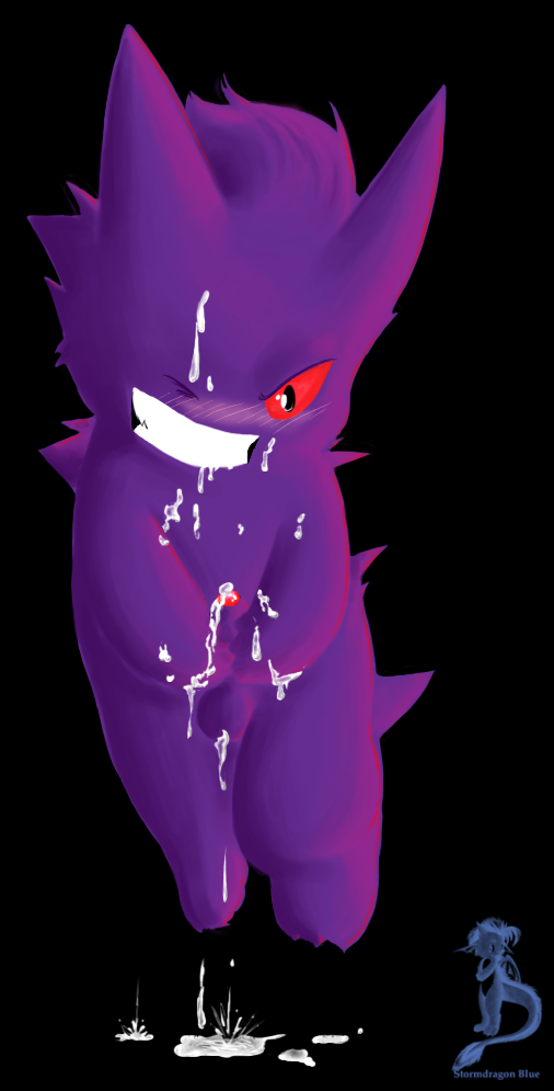 Gengar’s Red Eye Cumshot: Solo Masturbation Nude Wink.