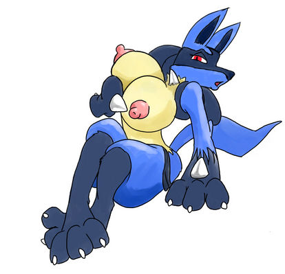 Red-Eyed Lucario: Nipple Claws and Furry Fury!