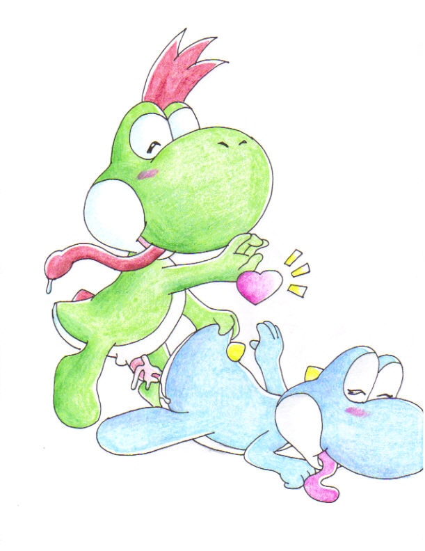 Mario’s Cum-filled Blush: Yoshi’s Side View