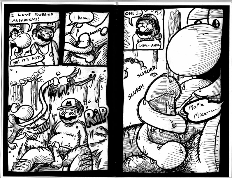 Interspecies Jake and Yoshi’s Monochrome Tag-Me Nude Super Mario Bros. Vore