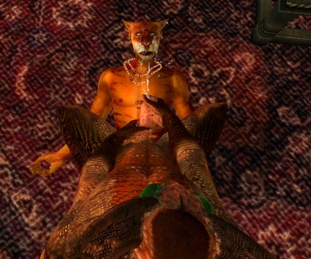 Oblivion’s Furry Fury: The Argonian Male Money Shot