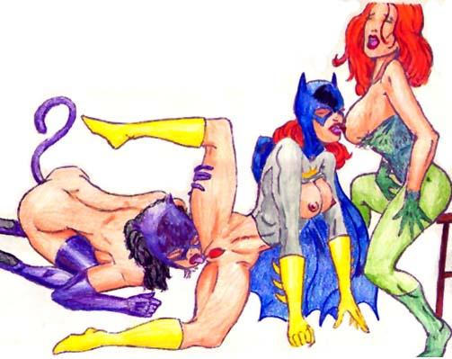 The Dark Knight’s Cunnilingus Quest: Poison Ivy and Batgirl’s Threesome Oral Delight