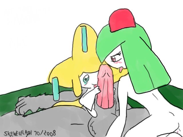 Pokemon Love Triangle: Jirachi and the Kirlia Twins