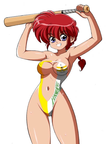 Blue-Eyed Beauty, Breast-Focused: Kokera Looking At You With Her Navel And Red Hair – A Solo Rule 63 Porn Image Of Ranma Saotome As Female!