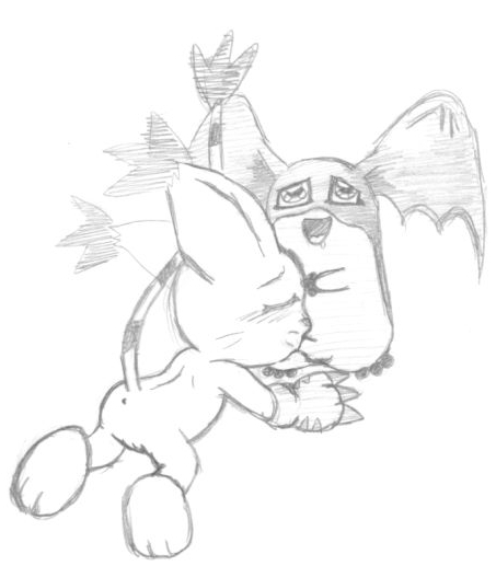 Furry Patamon Loves Female Gatomon’s Fellatio