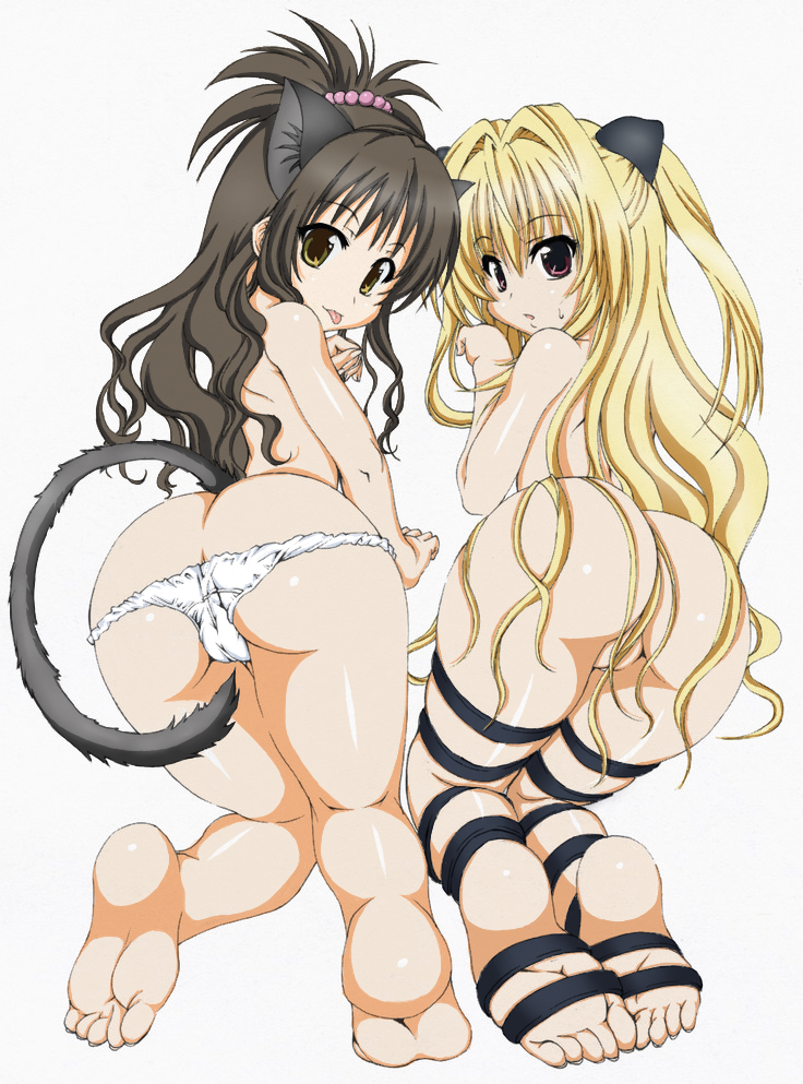 Long Hair Yumiko’s Panty Pull: To Love-Ru with Nekomimi Twins.