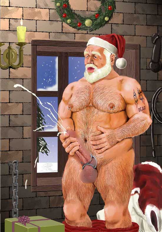 Santa’s Big Gift: Muscular Male Stretcher