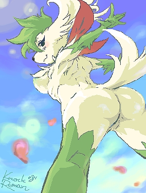 Shaymin’s Outdoor Anthro Ass Solo Tagme Furry Nude Shaymin Sky Form