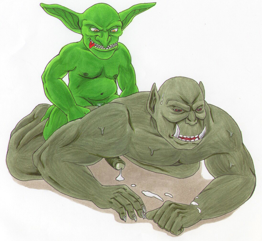 Green-Skin Orc Pair’s Anal Erection