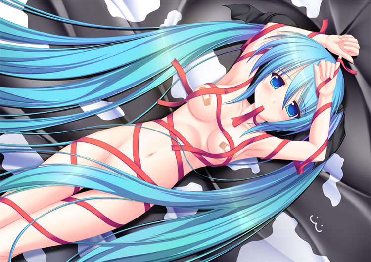 Tied Up and Naked, Hatsune Miku’s Long Blue Ribbons