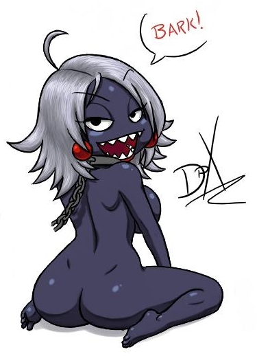 Ass Breasts Chain Chomp: Dark Skinned Nintendo Princess Gets Naked!