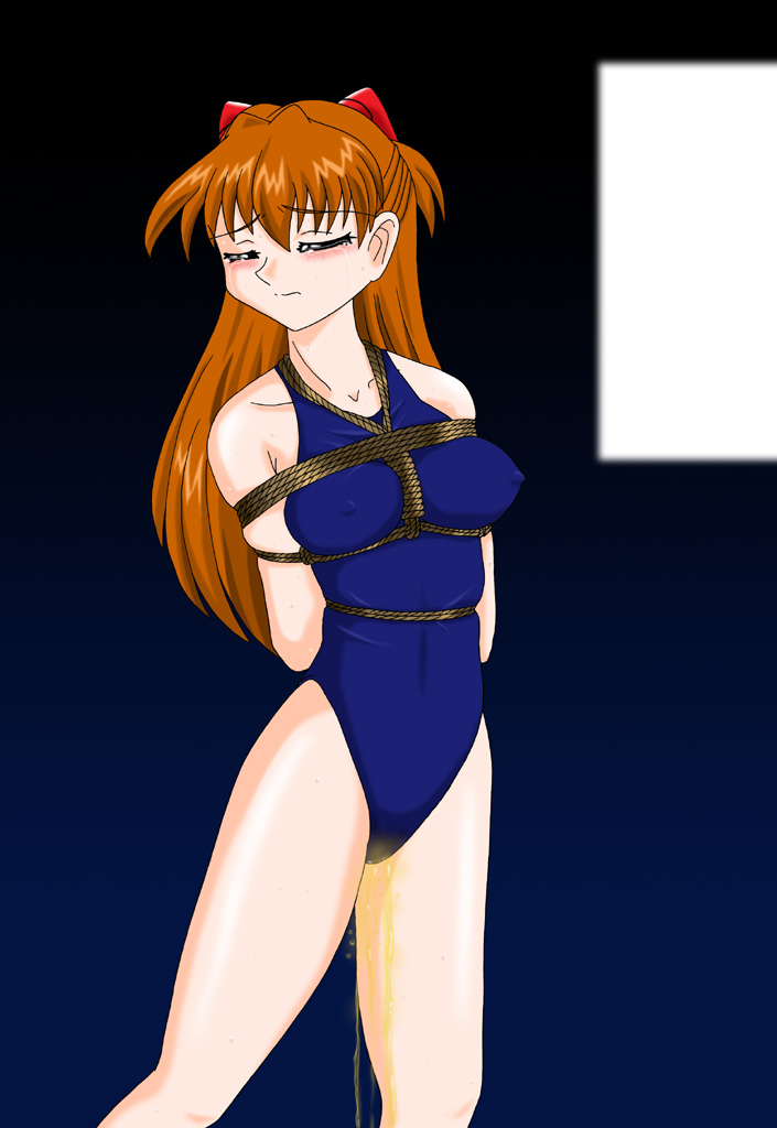 Asuka Langley’s Humiliating Bondage Game: Peeing in Neon Genesis Evangelion Swimsuit.