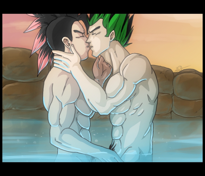 Majin Buu’s Fierce Muscles: A Request for Yaoi Art with Bara Boys in Pink Hair and Green Dragons Ball Z Uniforms Kissing in an Erotic Dragon Ball Z Scene.