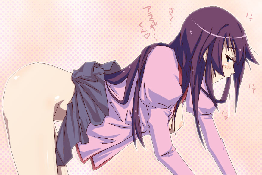 Bakemonogatari Blush: Long Hair Senjougahara’s Open Skirt Flip