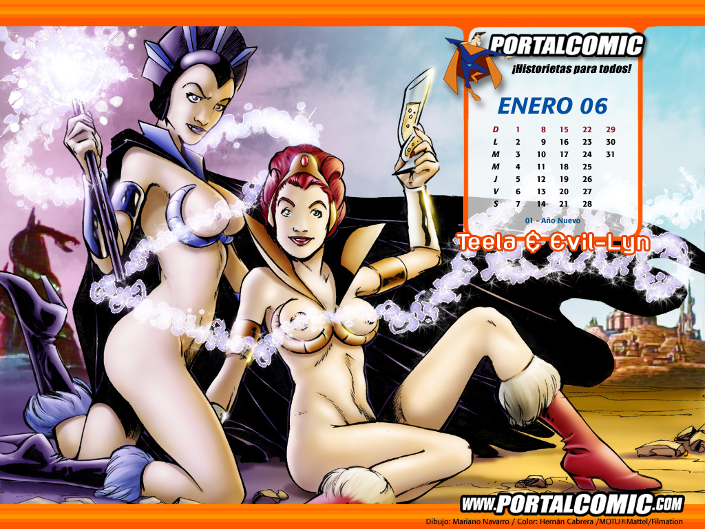 Mastering The Boobage: Two Evil Females Censor Steam It Out In Their Calendar.